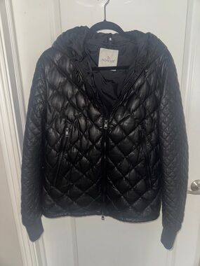 Moncler Black Quilted Hooded Puffer Jacket